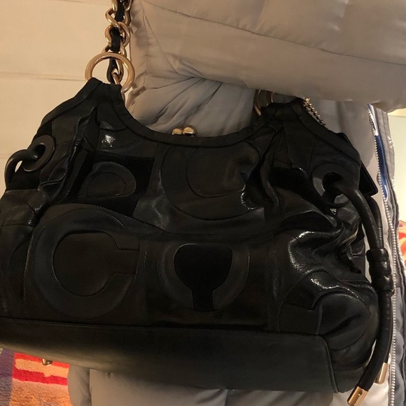 Authentic Coach Genuine leather and suede beautiful C pattern handbag - Picture 13 of 16
